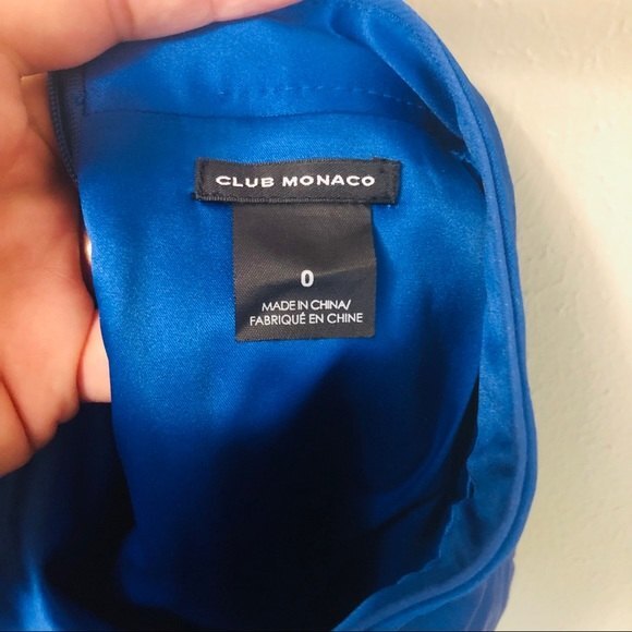 Club Monaco Royal Blue Satin Mini Skirt with Pockets Women's Size 0 - Picture 7 of 8